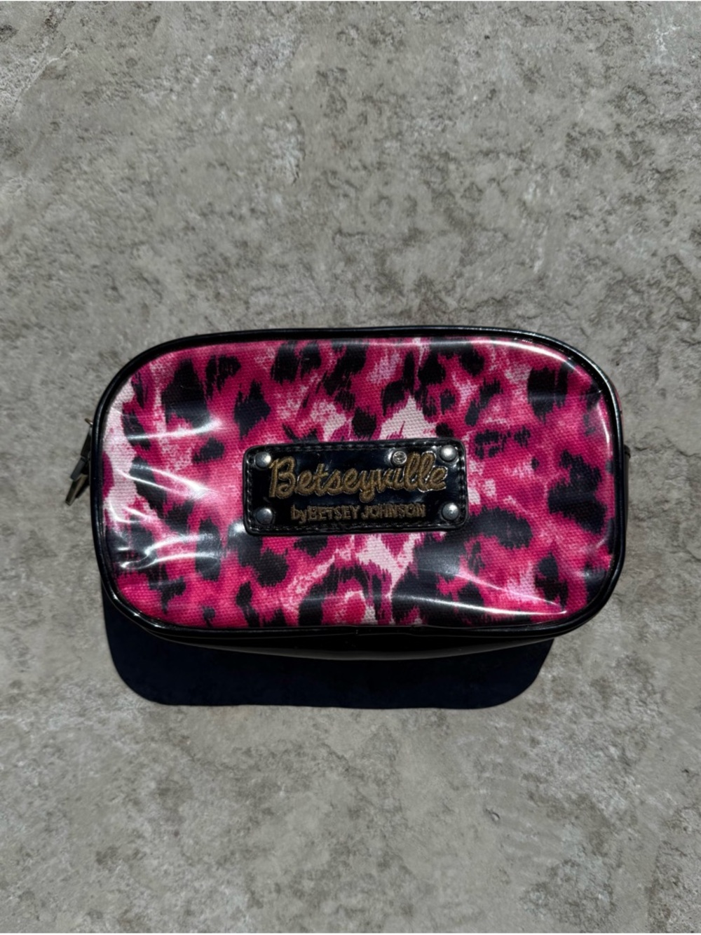 Betsey Johnson Pink Leopard Makeup Bag